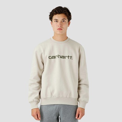 

Carhartt WIP Logo Crewneck Мужские настенные/кипрские, Бежевый