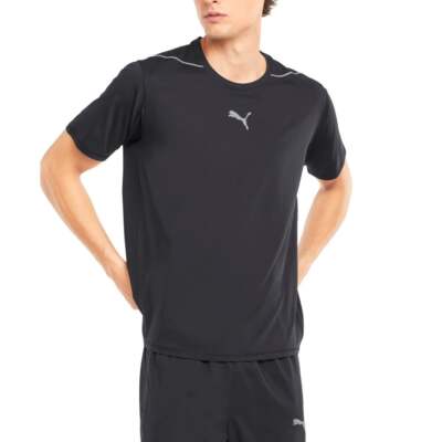 

Puma Colladapt Running Crew Neck Футболка с коротким рукавом Мужские черные повседневные топы 520, Черный, Puma Colladapt Running Crew Neck Short Sleeve T-Shirt