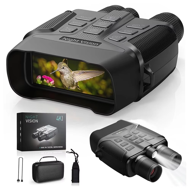 4K Night Vision Binoculars 600M Infrared Night Vision Goggles 3” Large Screen 8X