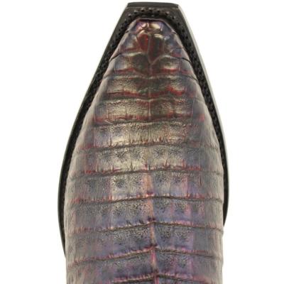 Pre-owned Los Altos Boots Los Altos Cherry Caiman Crocodile Belly Snip Toe Western Cowboy Boot D Width In Cherry Black