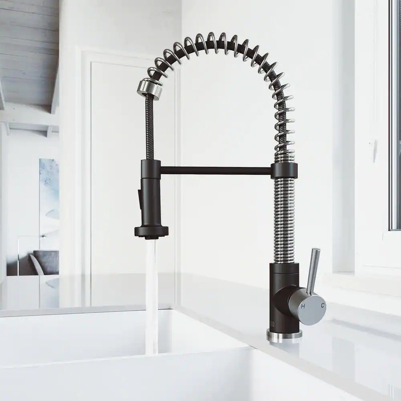 Pull Out Sprayer Kitchen Faucet VIGO Edison Single Handle Stainless Steel NEW