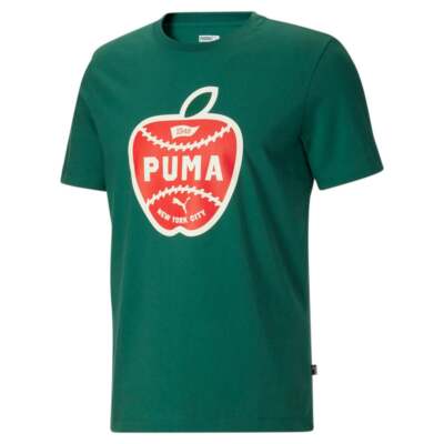 

Футболка с коротким рукавом Puma Nyc Apple с круглым вырезом, мужские повседневные топы размера  6788473, Зеленый, Puma Nyc Apple Crew Neck Short Sleeve T-Shirt