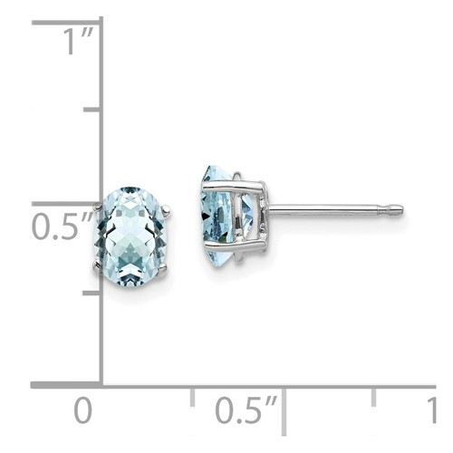 Pre-owned Goldia 14k White Gold Aquamarine Earrings