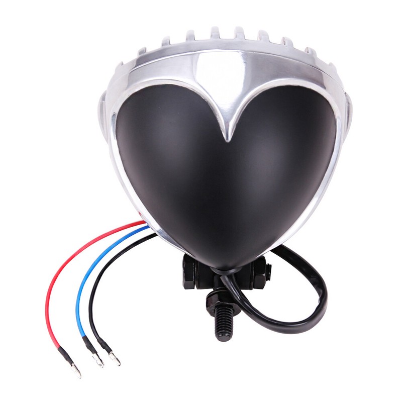 4.5" Motorcycle Headlight Lamp Finned Grill For Harley Chopper Bobber Cafe Racer