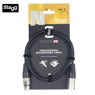 Stagg N-Series 3FT XLR Male to XLR Female Rean Microphone Cable Black NMC1R