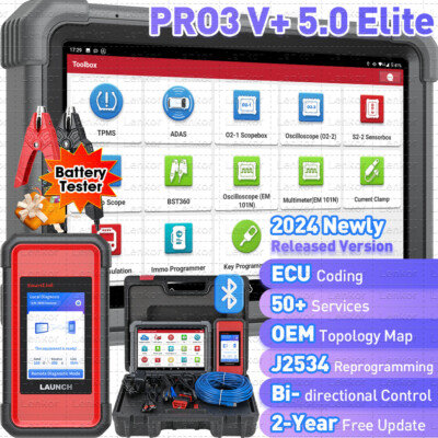 LAUNCH X431 PRO3S V+ 5.0 ELITE PRO5 Car Diagnostic Tool J2534 Pr0gramming Coding