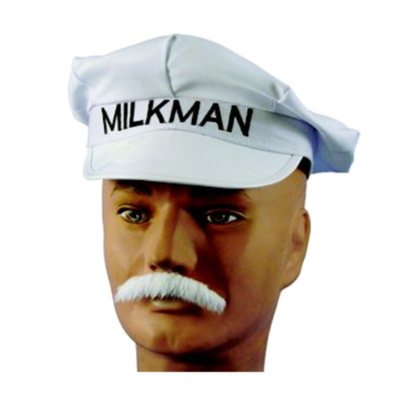 Milkman Hat Retro Adult White Dairy Delivery Cap Milk Man Vintage 50 s Costume