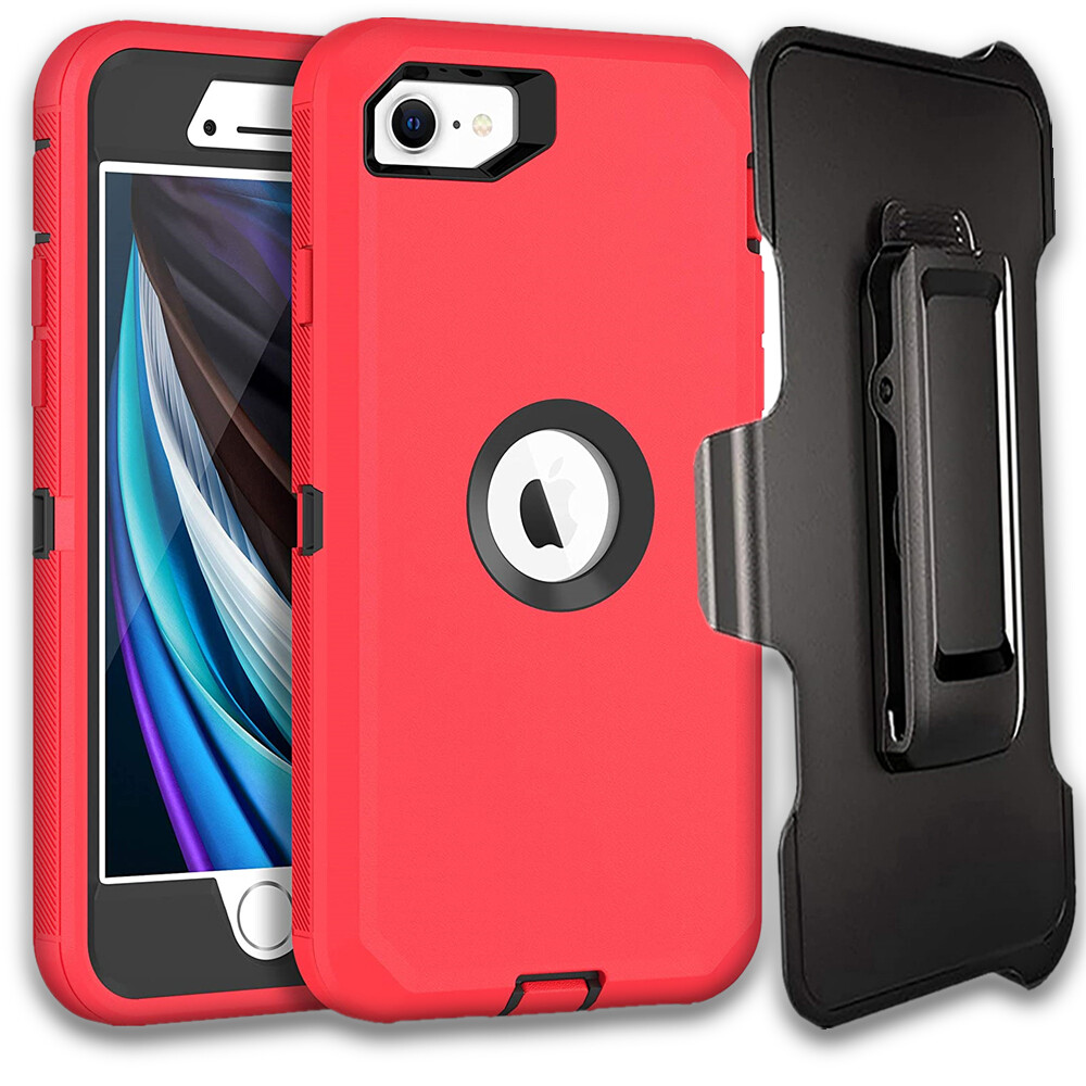 For iPhone SE 2020/2022 Shockproof Defender Case Cover w/ Belt Clip & Screen 
