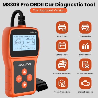 Automotive OBD2 Scanner Fault Code Reader Check Engine Diagnostic Tool MS309 Pro