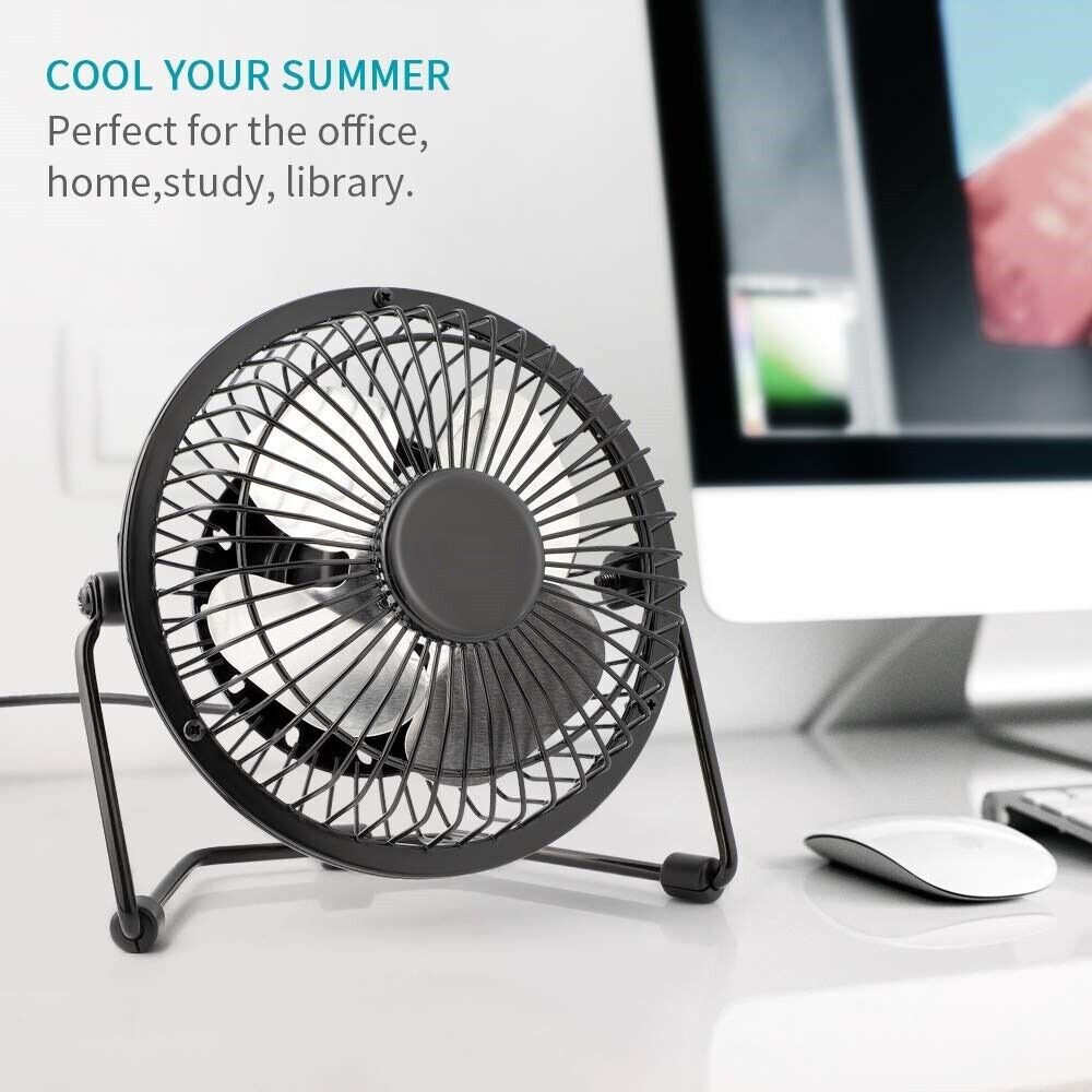 Portable USB Desk Fan Metal Personal Small air Cooler Cooling Operated Mini Fan