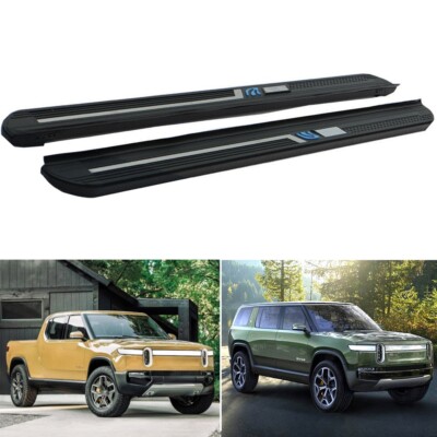 2pcs Nerf Bar Running Boards Side Step Fits for Rivian R1T RIS 2022 2023 2024