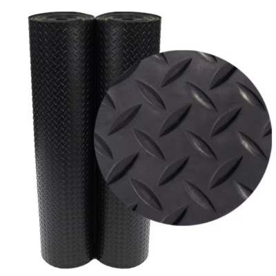 Home Gym Floor Mat Diamond Plate Rubber Roll Garage Golf Cart Truck Bed 4' x 3'