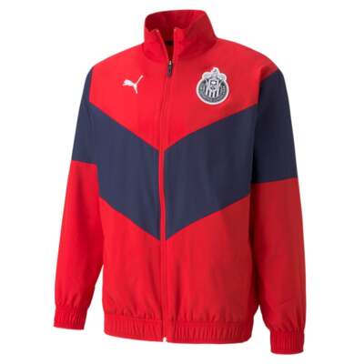 

Puma Chg Prematch Full Zip Jacket Mens Size  Coats Куртки Верхняя одежда 764734-02, Красный, Puma Chg Prematch Full Zip Jacket