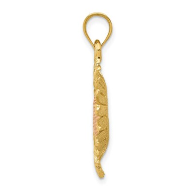 Pre-owned Skyjewelers Real 14kt Two-tone Polished Sunflower Pendant