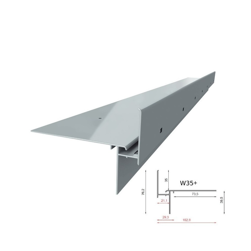 Aluminium Dachrandprofil Traufprofil W35+  Bel�ftete B�den Terrassen
