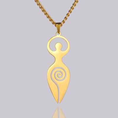 Religious Spiral Goddess of Fertility Necklace Spiritual Symbol Wiccan Pendant