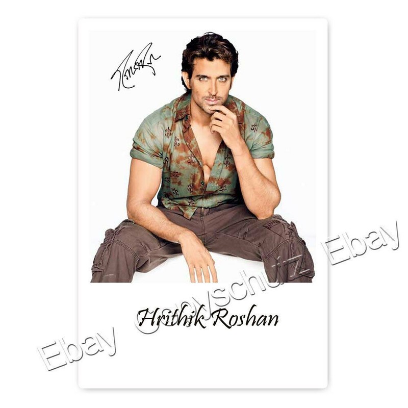 Hrithik Roshan - Bollywood Star - Autogrammfotokarte Laminiert [Ak4]