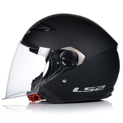 LS2 Jethelm Motorradhelm mit Sonnenblende OF569.2 Track schwarz Gr. XS 53/54