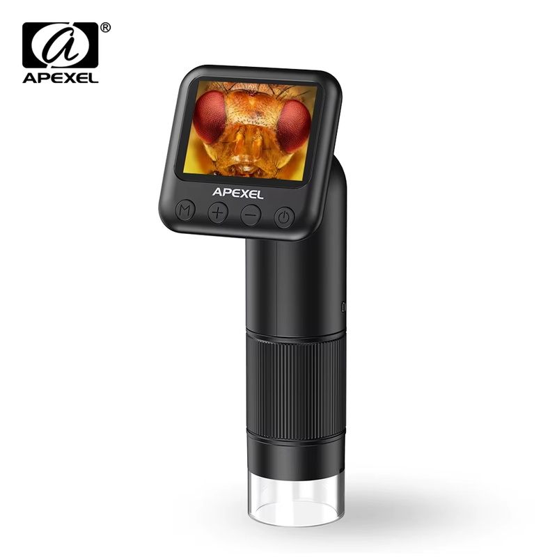 APEXEL 400-800X Digital Microscope Macro Lens with Adjustable LCD Screen with LE