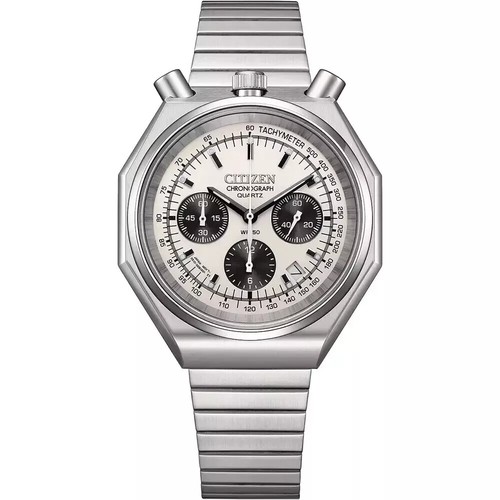 Pre-owned Citizen An3700-62a Tsuno Chronograph Quartz Stainless Steel Men Watch Usus