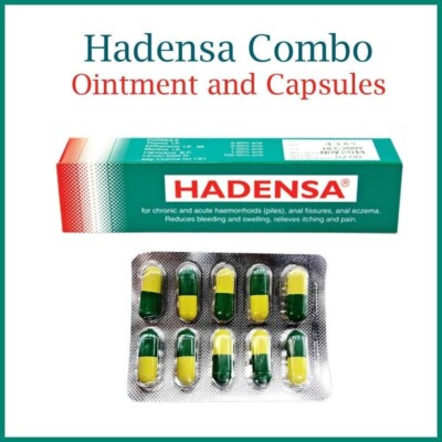 Hadensa combo 2 Ointment Tubes 40gm Each and 30 capsules For Piles Fast ship