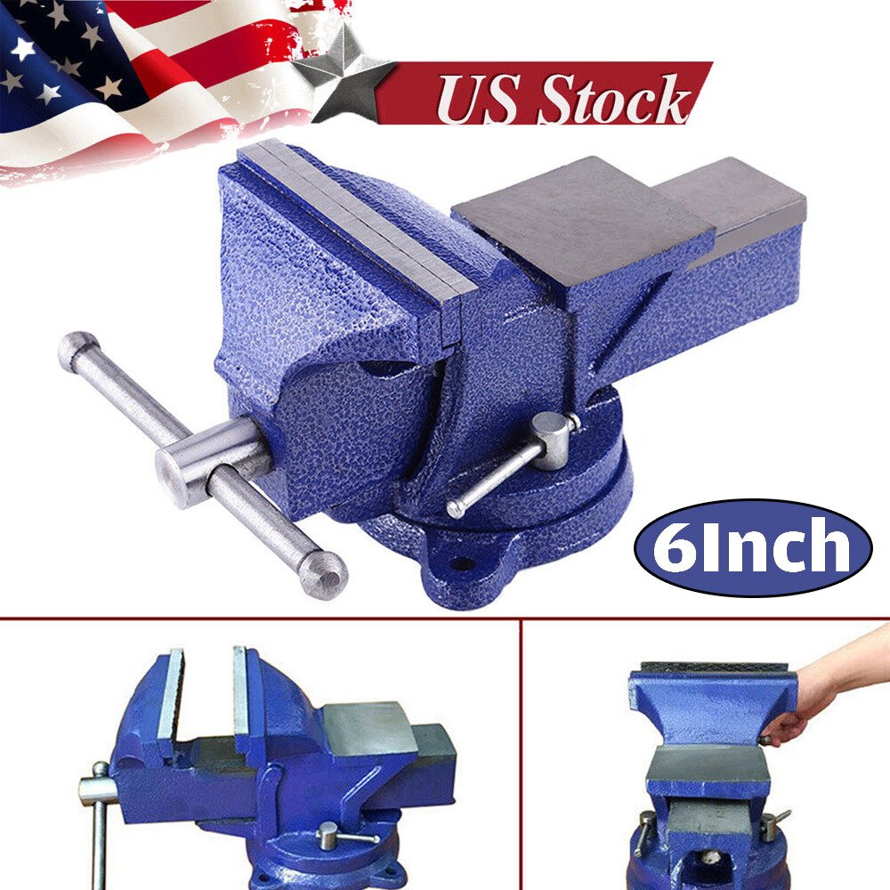 New 6 Bench Vise With Anvil Swivel Locking Base Table Top Clamp