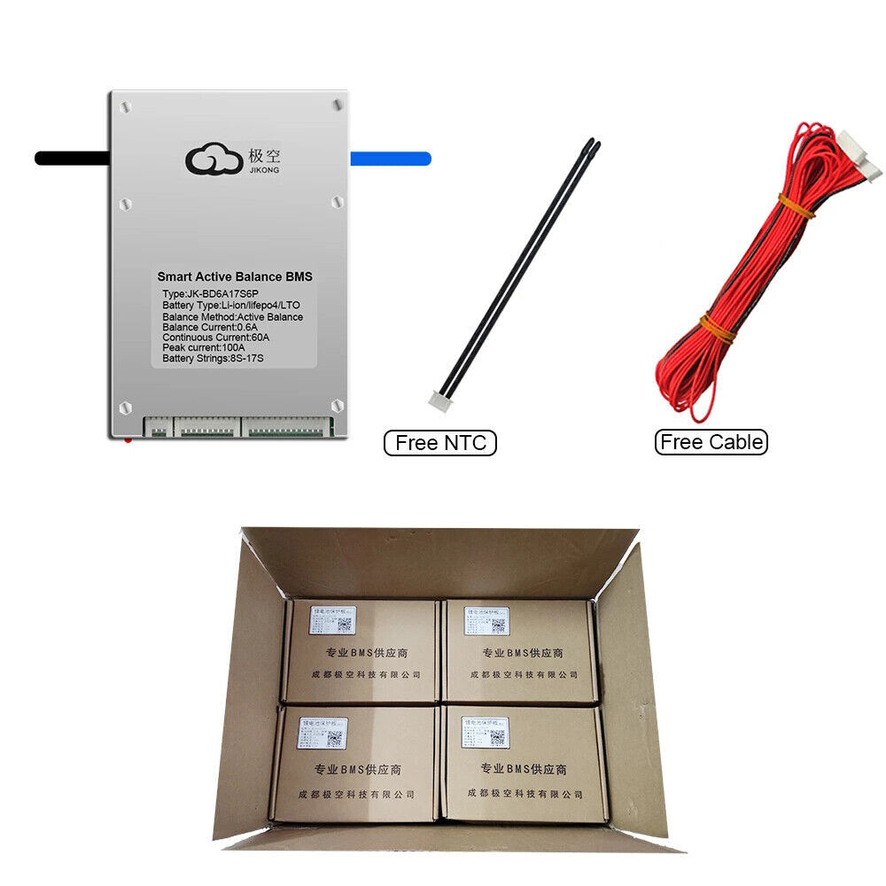 JK Smart Bms 8-24S 60-200A LiFePo4 Li-ion Active Balancer BT/RS485/LCD lot US。