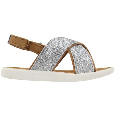 

TOMS Viv Glitter Kids Серебряные повседневные сандалии для девочек 10011511, Серебряный, TOMS Viv Glitter Kids