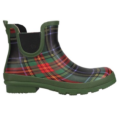 Corkys Yikes Plaid Rain Boots Womens Green Casual Boots 80-9984-GNPL