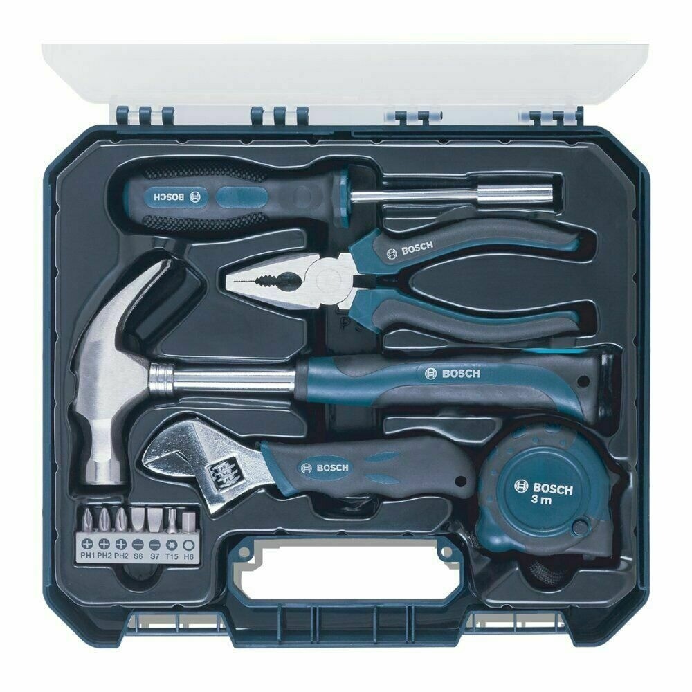 Bosch Hand Tool Kits Blue 12 Pcs Tools Standard Metric Mechanics Compact kit  