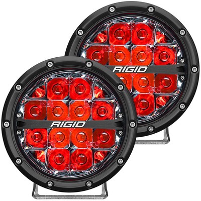 RIGID Industries 360-Series 6'' LED Off-Road Fog Light Spot Beam w/Red Backlight