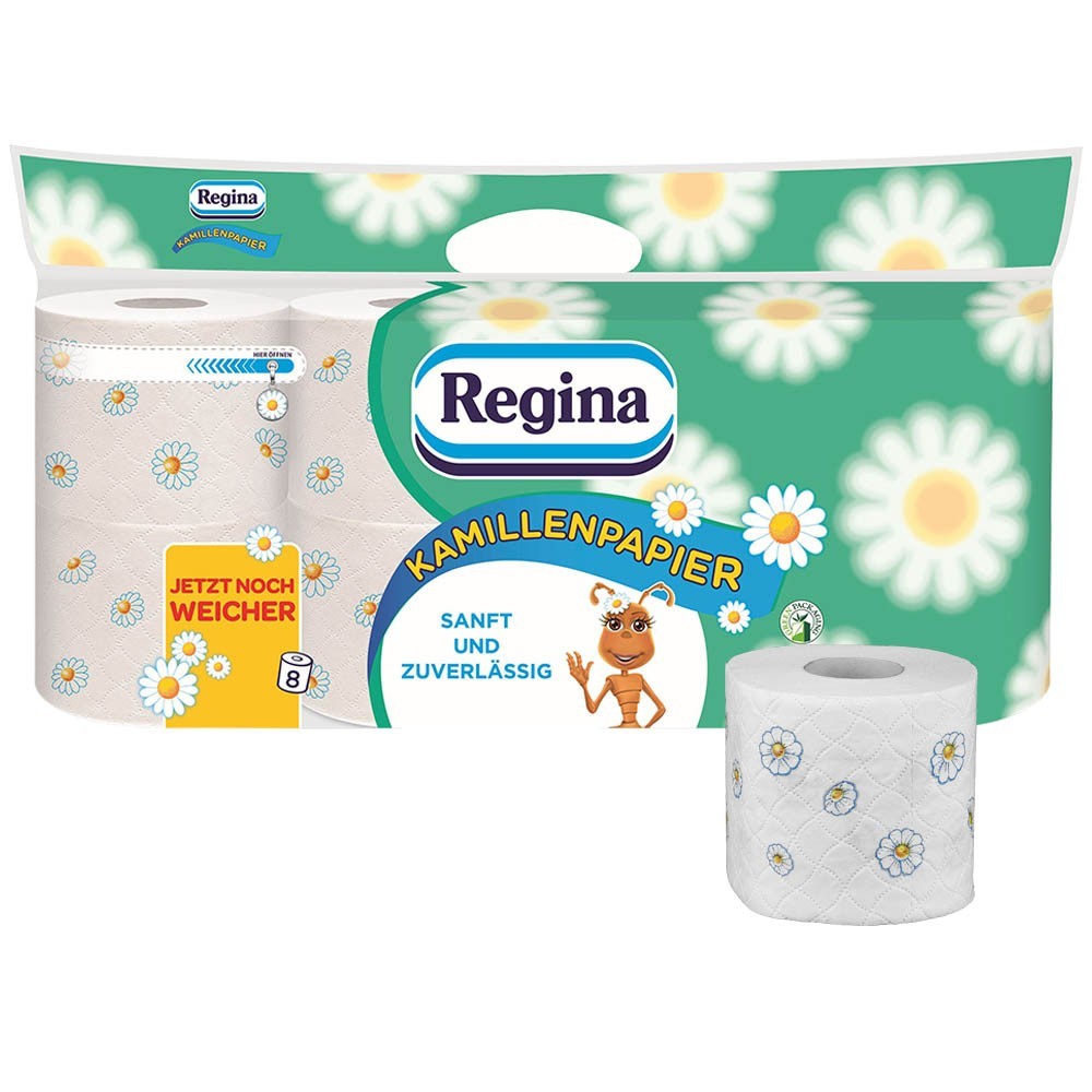 Toilettenpapier 10x 8 Rollen soft weich Klopapier Regina Kamille Duft 3-lagig