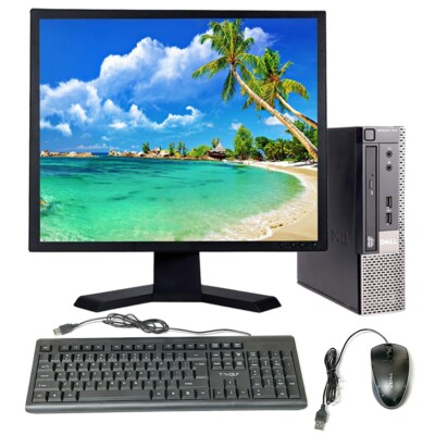 Dell Desktop Computer PC Intel Processor 8GB RAM 500GB HD 19in LCD Windows 10
