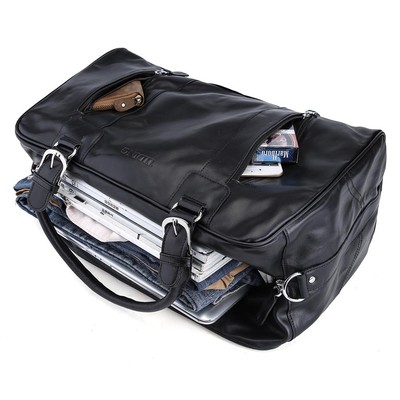 TIDING BLACK MENS LARGE SOFT NAPPA LEATHER DUFFLE GYM SHOULDER TRAVEL BAGS SHOULDER BAG