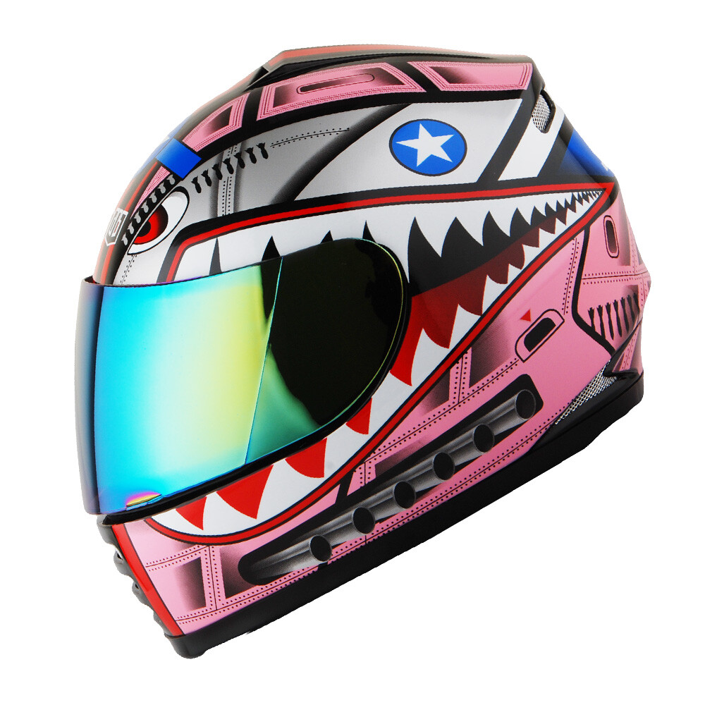 Youth Full Face Helmet Kids Bike Shark Marine Shark Pink