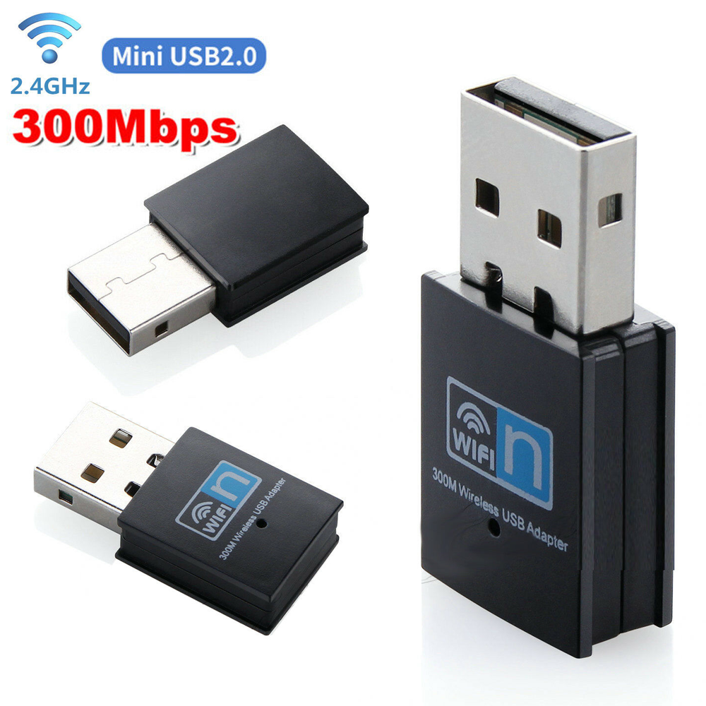 300 Mbps Mbit/s WLAN WIFI Adapter Stick Dual Band 2.4GHz USB 2.0 Dongle