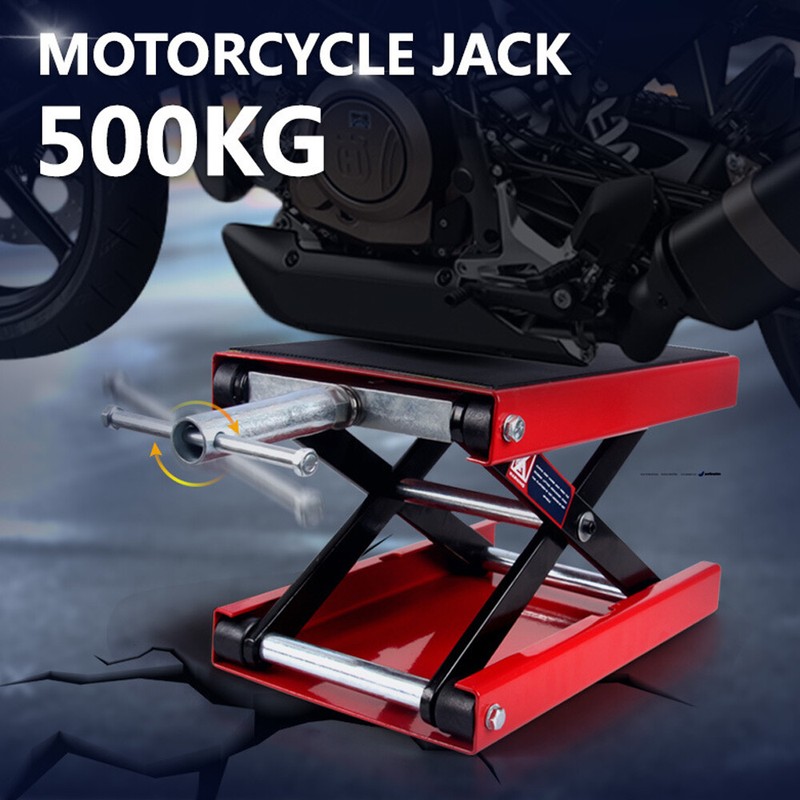 1100 Lb Red Motorcycle Scooter Crank Stand Mini Scissor Lift Jack Atv