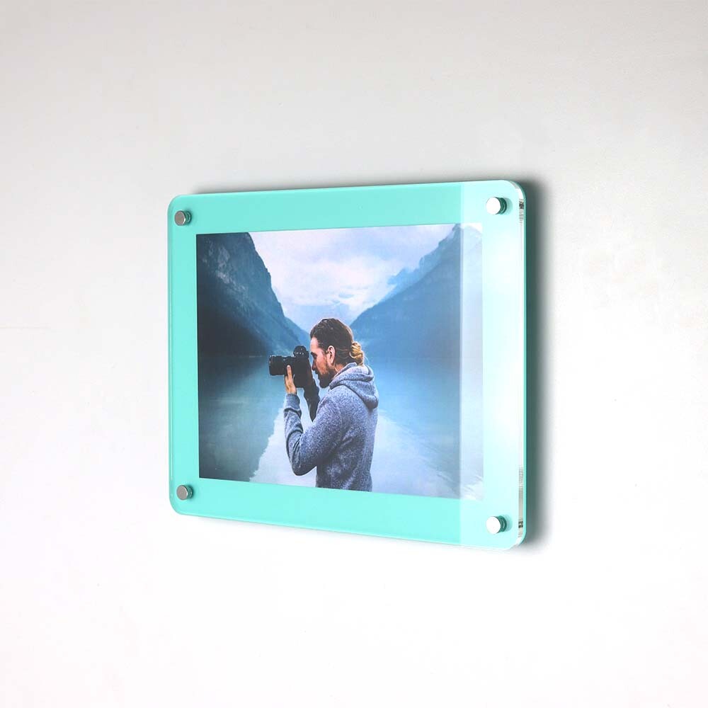 Acrylic Poster Holder WallMounted Keyhole Hanger Photo Display