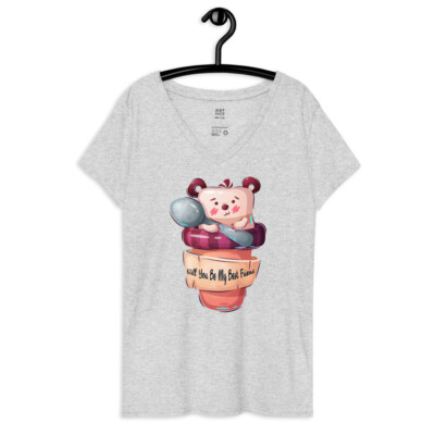 Be My Friend-Women s recycled v-neck t-shirt