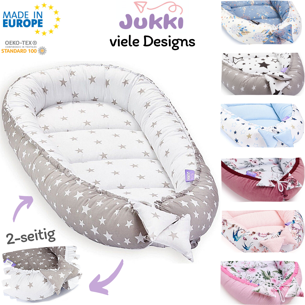 Baby Nestchen Kokon Babynest Kuschelnest Reisebett 2-seitig ★ Baumwolle ★ Minky