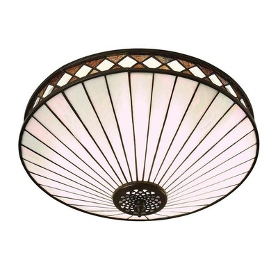 Interiors 1900 Fargo Tiffany Medium Flush Ceiling Light In Art