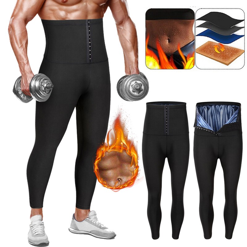Men Body Shaper Thermo Sauna Pants Sweat Waist Trainer Slimming Sports  Leggings