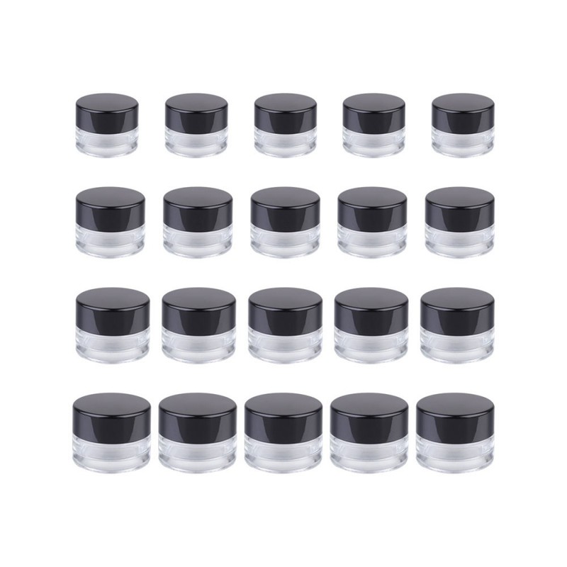 20 Pcs Couvercles Pots CosmÃ©Tiques Maquillage Poudre Contenant
