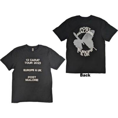 Post Malone Butterfly Logo 2023 Tour T-Shirt Black New