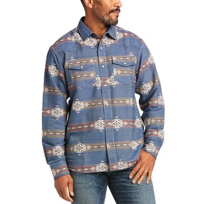 

Ariat Hector Ретро рубашка с длинным рукавом на пуговицах мужская размер  повседневная 10039277, Синий, Ariat Hector Retro Long Sleeve Button Up Shirt