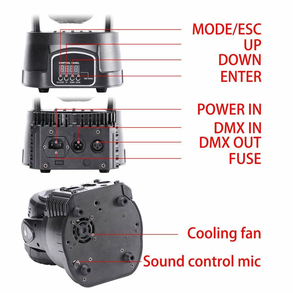 U`King Stage Lighting Moving Head Light 7 LEDsx10 W 4 Color RGBW with DMX...