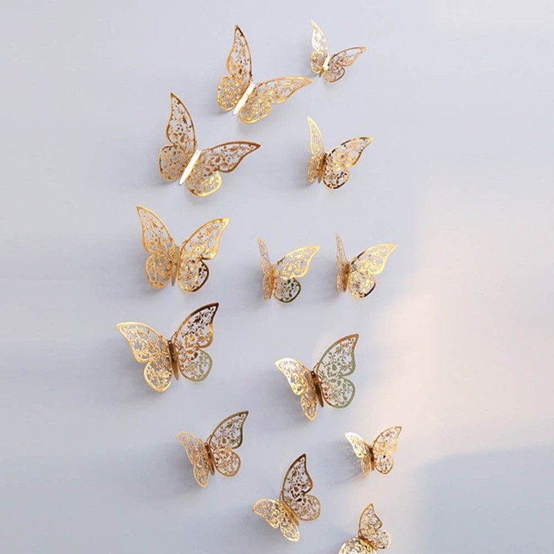 Decoration Party Stickers Diy Home Decor Hollow Butterfly 3d Wall