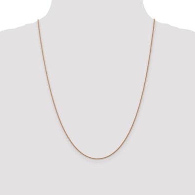 Pre-owned Superdealsforeverything Real 14kt Rose Gold 1.0mm Spiga Chain; 24 Inch; Lobster Clasp In Pink