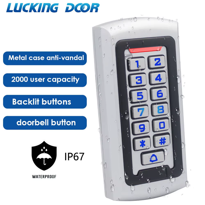 125Khz RFID Reader Standalone Access Control Keypad 2000 User Access Control Sys