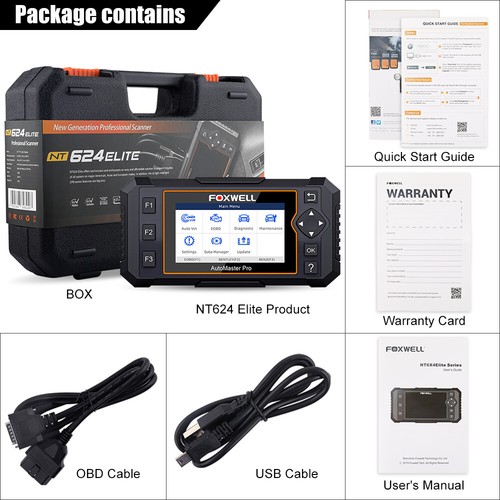 Foxwell NT624 Pro All System Car OBD2 Scanner Diagnostic Scan Tool ABS SRS Oil